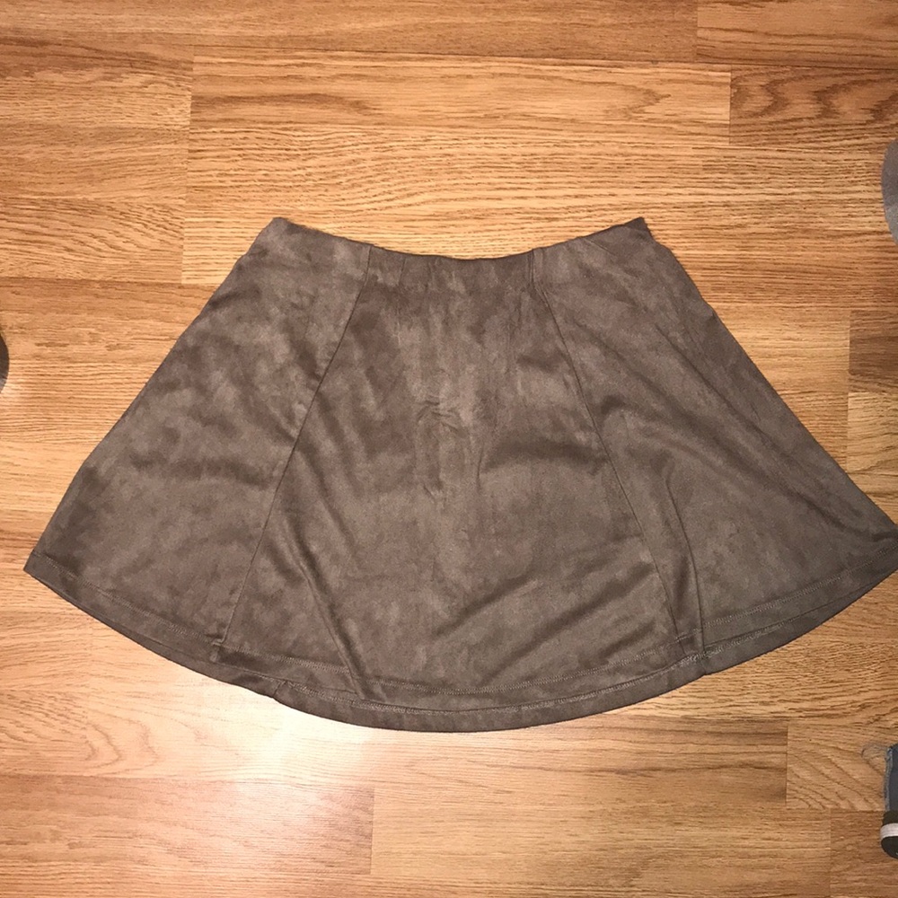 Never Worn! Suede Brown Racer Skirt